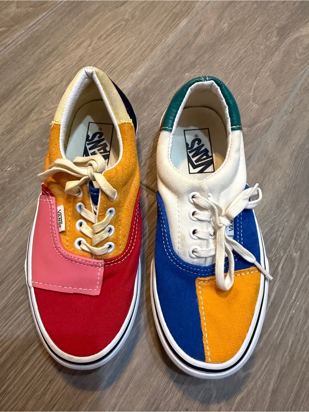 Vans Kids Colorblock Canvas Sneakers in Red, Pink, Yellow, Blue, Green, Cream